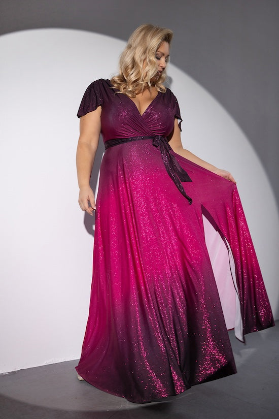 Sukienka LUMIRA Fuksja Ombre Plus Size