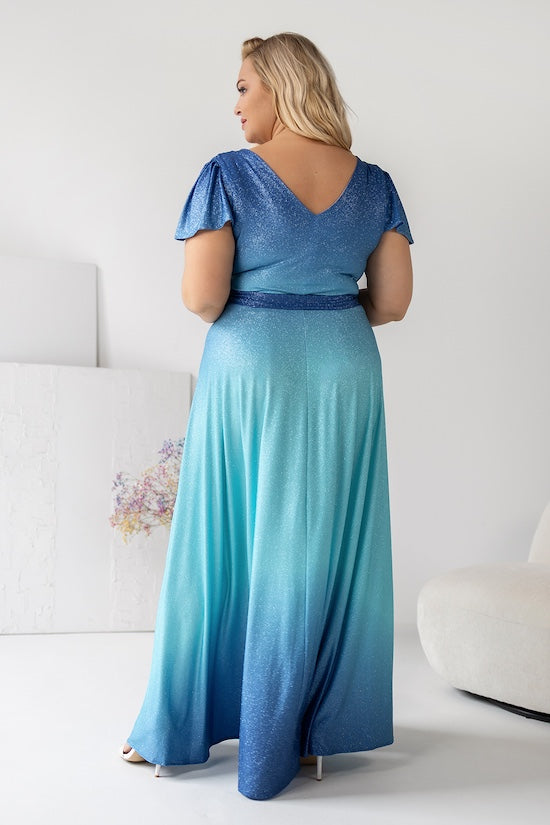Sukienka Plus Size błękit ombre – LUMIRA Plus Size