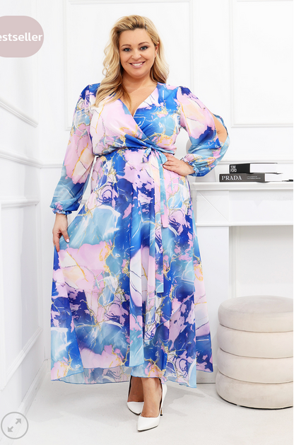 Sukienka Szyfonowa plus size WIKTORIA wzór 69